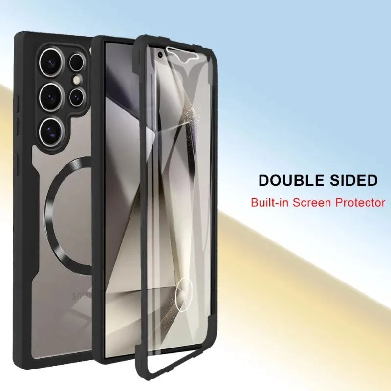 360 Full Cover Screen Protection Film Case for Samsung Galaxy S24 Ultra S23 Plus S22 Magsafe Magnetic Clear Hard Back Cover