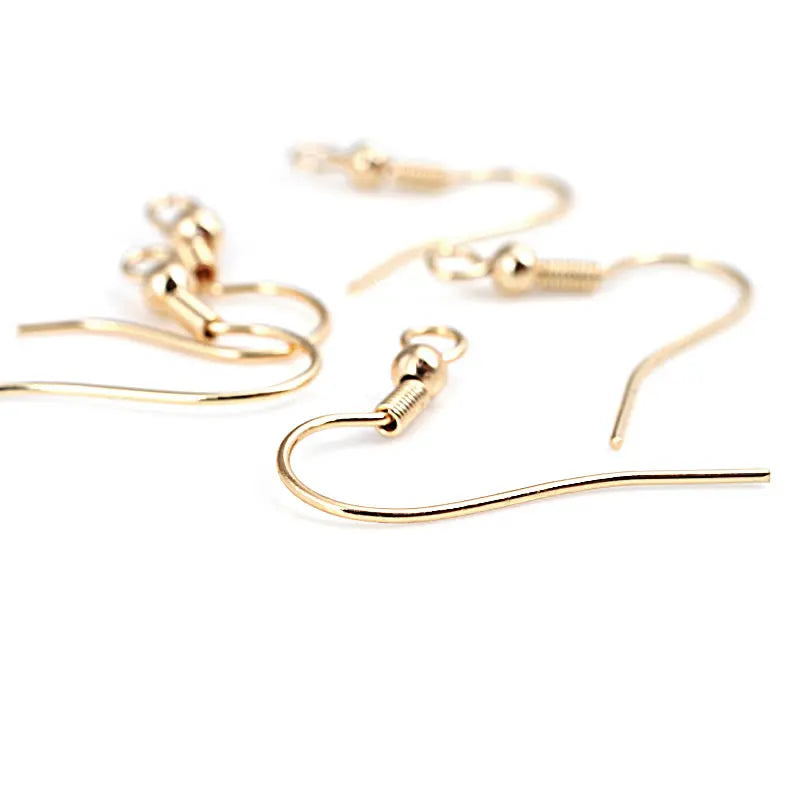 Crochets de boucles d'oreilles en laiton imitation rhodium couleur or 18 carats pour femmes, accessoires de bijoux à faire soi-même, vente en gros