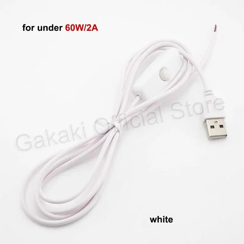 LED Strip USB Connector Cable Extension 2 pin Power Supply Wire on/off Switch Electrical  5V Wire For LED Lighting