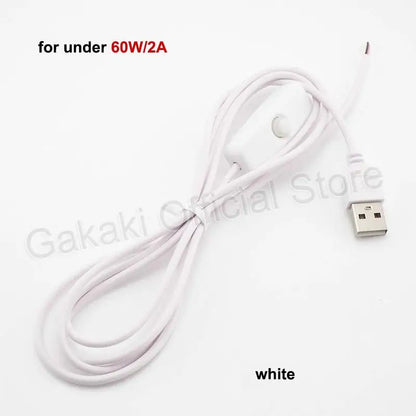 LED Strip USB Connector Cable Extension 2 pin Power Supply Wire on/off Switch Electrical  5V Wire For LED Lighting