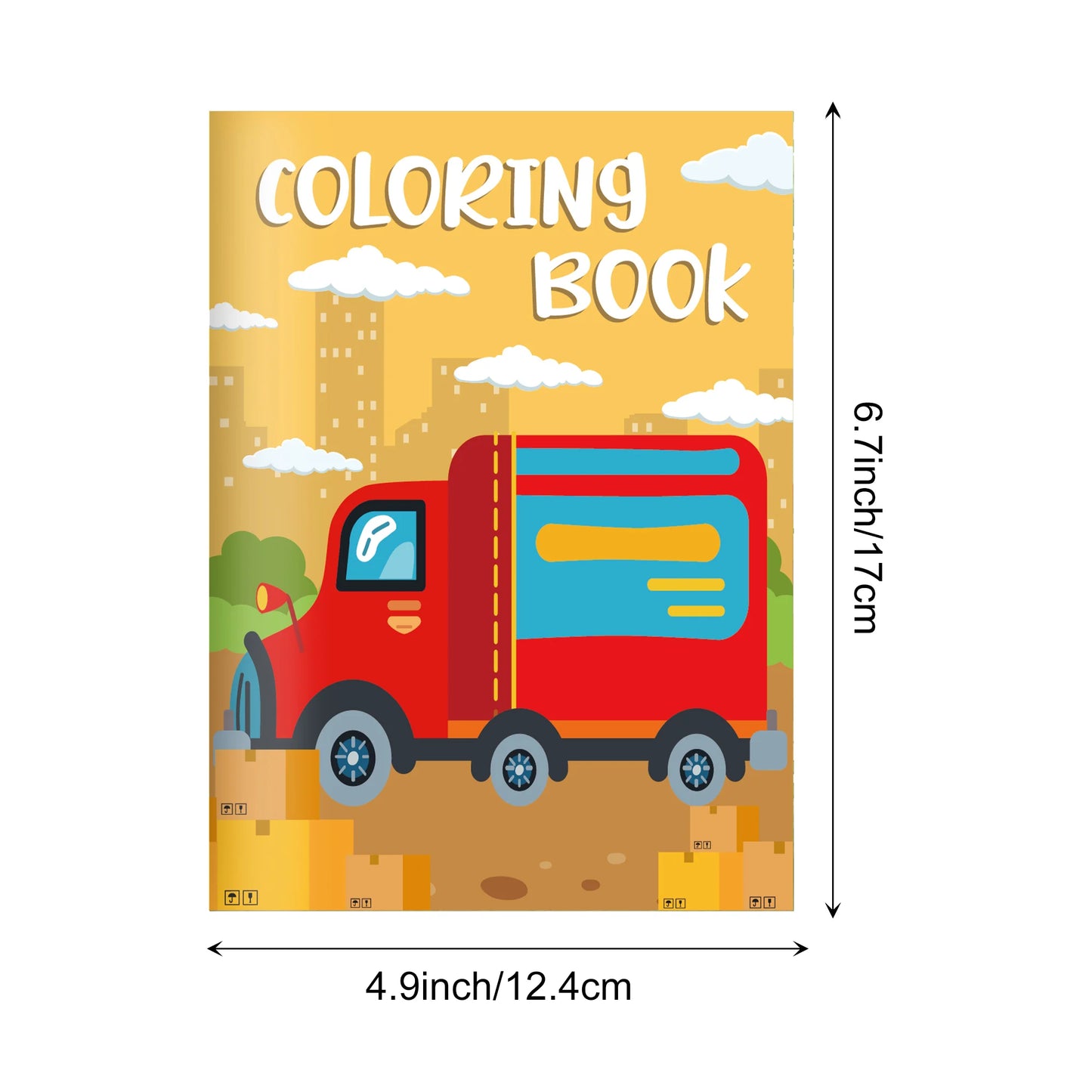 16pcs Vehicle Theme Coloring Books Graffiti Aircraft Fire Truck Pattern DIY Drawing Painting Books For Kids Gifts Party Supplies
