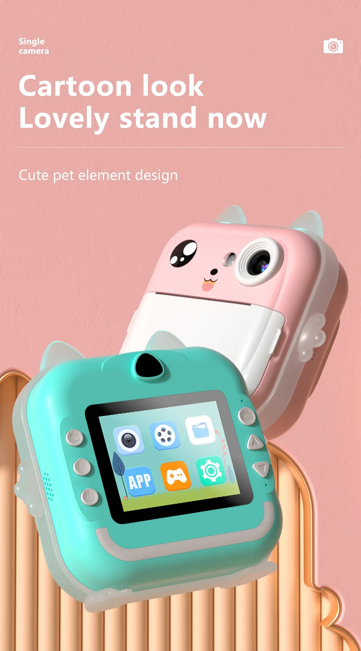 Q5 Kids Camera Instant Print Photo Children Inkless Mini Printer Digital Camera 32G TF Card Video Educational Toys Boy Girl Gift