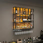 Customized: bar counter wine cabinet against the wall, hanging shelves, industrial style bar, wrought iron display stand,