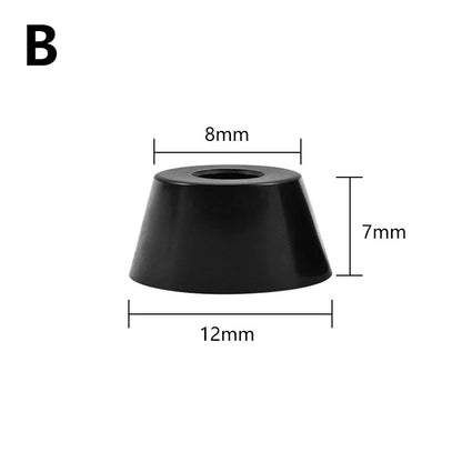 Lot de 8 pieds de meubles antidérapants noirs, coussinets coniques en caoutchouc pour protection de sol