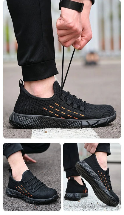 Bottes de sécurité Oulylan pour hommes, semelles solides, chaussures d'été résistantes à l'usure, embout en acier, chaussures de protection anti-écrasement pour le travail