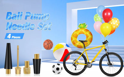 1 Set Bicycle Presta Schrader Valve Adaptor, Brass Bike Pump Adapters, Ball Pump Needle, Balloon Inflatable Toys Nozzle Inflator