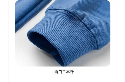 Autumn Sweatshirt Fashion Matcha Green 420g Heavy Round Neck Sweater Men's Solid Color Top Streetwear Women