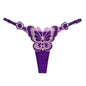 Butterfly Embroidery Thongs G Strings Sexy Underwear Women's Thong Transparent Mesh Panties Adjustable Low Waist Briefs Lingerie