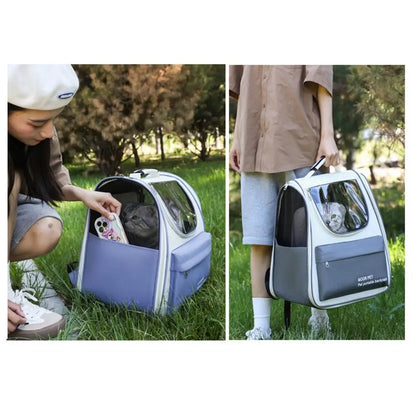 Expandable Pet Backpack Carrier Portable Breathable Dog Carrier Bag Zipper Creative Pet Carrying Backpack for Cats Puppy