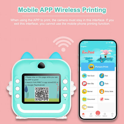 Q5 Kids Camera Instant Print Photo Children Inkless Mini Printer Digital Camera 32G TF Card Video Educational Toys Boy Girl Gift
