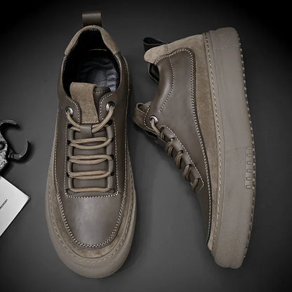 New Men's Casual Shoes Fashion Comfort Sneakers Outdoor Men Sneakers Lace up Genuine Leather Designer Shoes Sport Masculina 2024