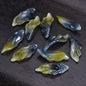Lot de 10 pétales longs en forme de feuille, 34 x 12 mm, perles en verre de cristal faites à la main, pour la fabrication de bijoux, loisirs créatifs
