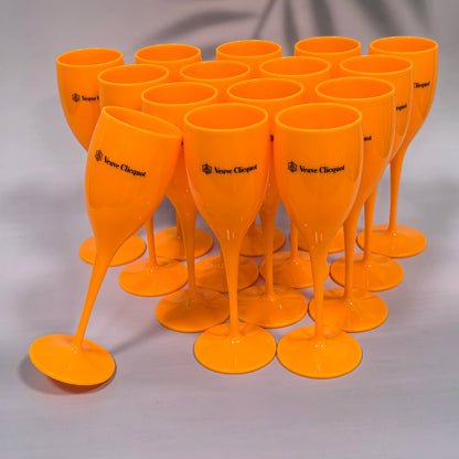 175ML Orange/Christmas Party Glass Champagne Glass, Reusable Plastic Flute Champagne Glass, Suitable for Party and Toast