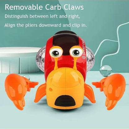 Children's electric universal snail hermit crab light music detachable electric puzzle early education toy without battery