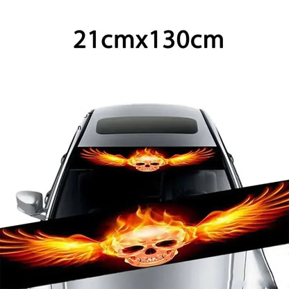 Car Front Windshield Sunshade Stickers 3D Vinyl Film Sunshade Decorative Stickers for Auto Front Windshield Decorative Sticker