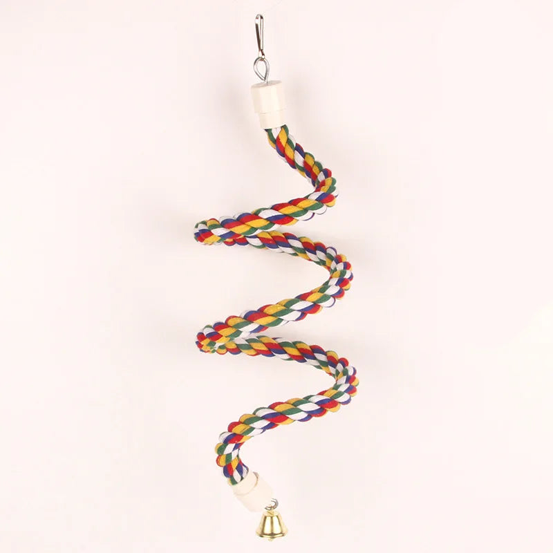 Parrot Rope Hanging Braided Budgie Chew Rope Bird Cage Cockatiel Toy Pet Stand Training Accessories Swing Supplies Parrot Swings
