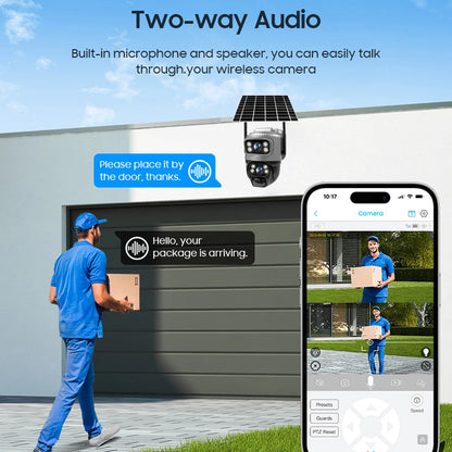 Security Protection Outdoor Waterproof Solar Panel Wifi Camera 8MP HD 4K Surveillance Cameras PIR Human Detection Home Security