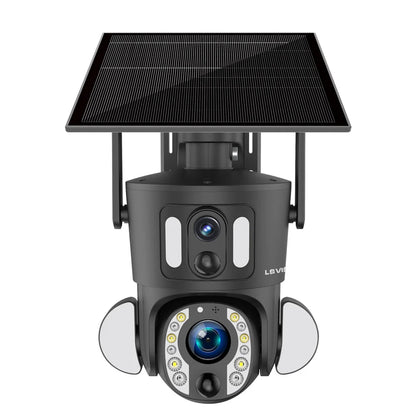LS VISION 4G Solar Security Camera Outdoor 20X Zoom Dual Screen 8MP WiFi PTZ Dual Lens PIR Detection Auto Tracking Camera UBOX