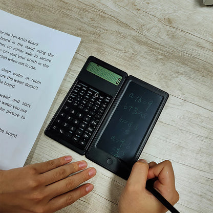 Tablette d'écriture LCD 6 pouces, bloc-notes numérique, calculatrice pliable, écran 10 chiffres, stylet, bouton d'effacement, fonction de verrouillage
