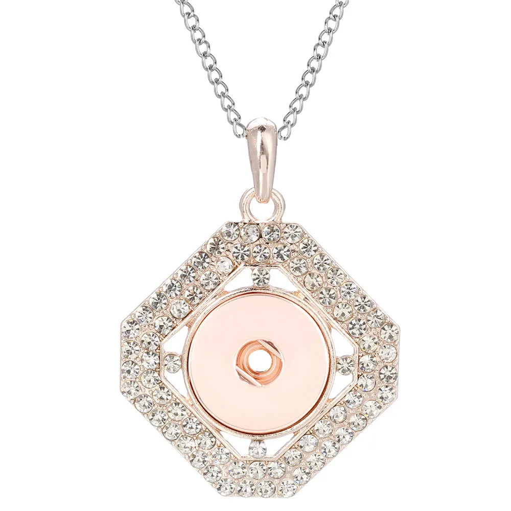 Three Color Snap Necklace Jewelry Simple Snap Pendant Necklace Fit 18mm Snaps Button Jewelry for Women Accessories ZG511