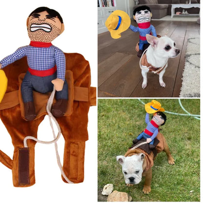 Vêtements amusants pour chiens de petite, moyenne et grande taille, style cowboy, pour Halloween, pour animaux de compagnie, mignons, pour fête, veste pour chiot, cosplay, tenues de carlin
