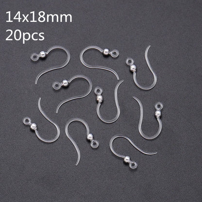 Louleur Crochets d'oreilles en résine transparente pour la fabrication de bijoux, boucles d'oreilles, base de crochet, accessoires de bricolage, vente en gros