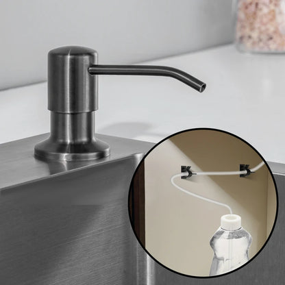Stainless Steel Soap Dispenser Extension Tube Kit Kitchen Sink Liquid Soap Dispenser Bathroom Lotion Detergent Hand Press Pumps