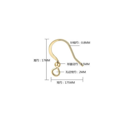 Crochets de boucles d'oreilles en laiton imitation rhodium couleur or 18 carats pour femmes, accessoires de bijoux à faire soi-même, vente en gros