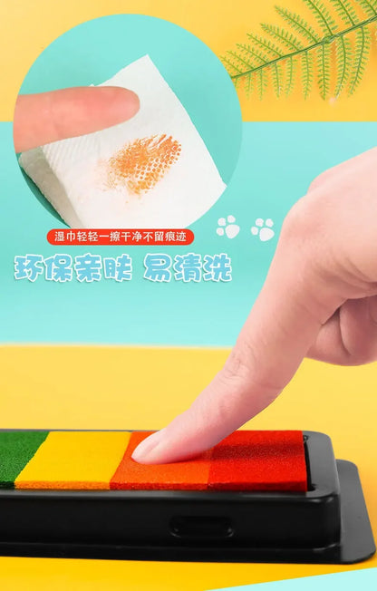 Kindergarten Creative Palm Finger Paint Ink Pad Diy Printing Station 7 Colours Kids Graffiti Finger Stamp Pad Stamp Drawing Toys
