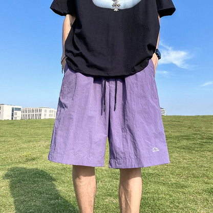 Pantalons courts pour hommes, pantalons décontractés d'été, pantalons à cordon de serrage, salopettes coréennes simples et polyvalentes, pantalons amples tendance pour hommes