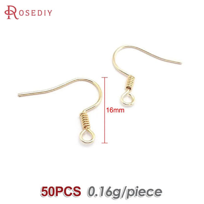Crochets de boucles d'oreilles en laiton imitation rhodium couleur or 18 carats pour femmes, accessoires de bijoux à faire soi-même, vente en gros