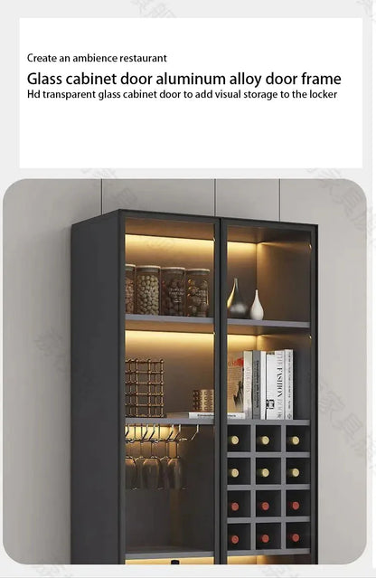 Glass Cellar Wine Cabinets Rack Showcase Storage Wall Wine Cabinet Living Room Fridge Vitrinas De Vidrio Indoor Bar Furniture