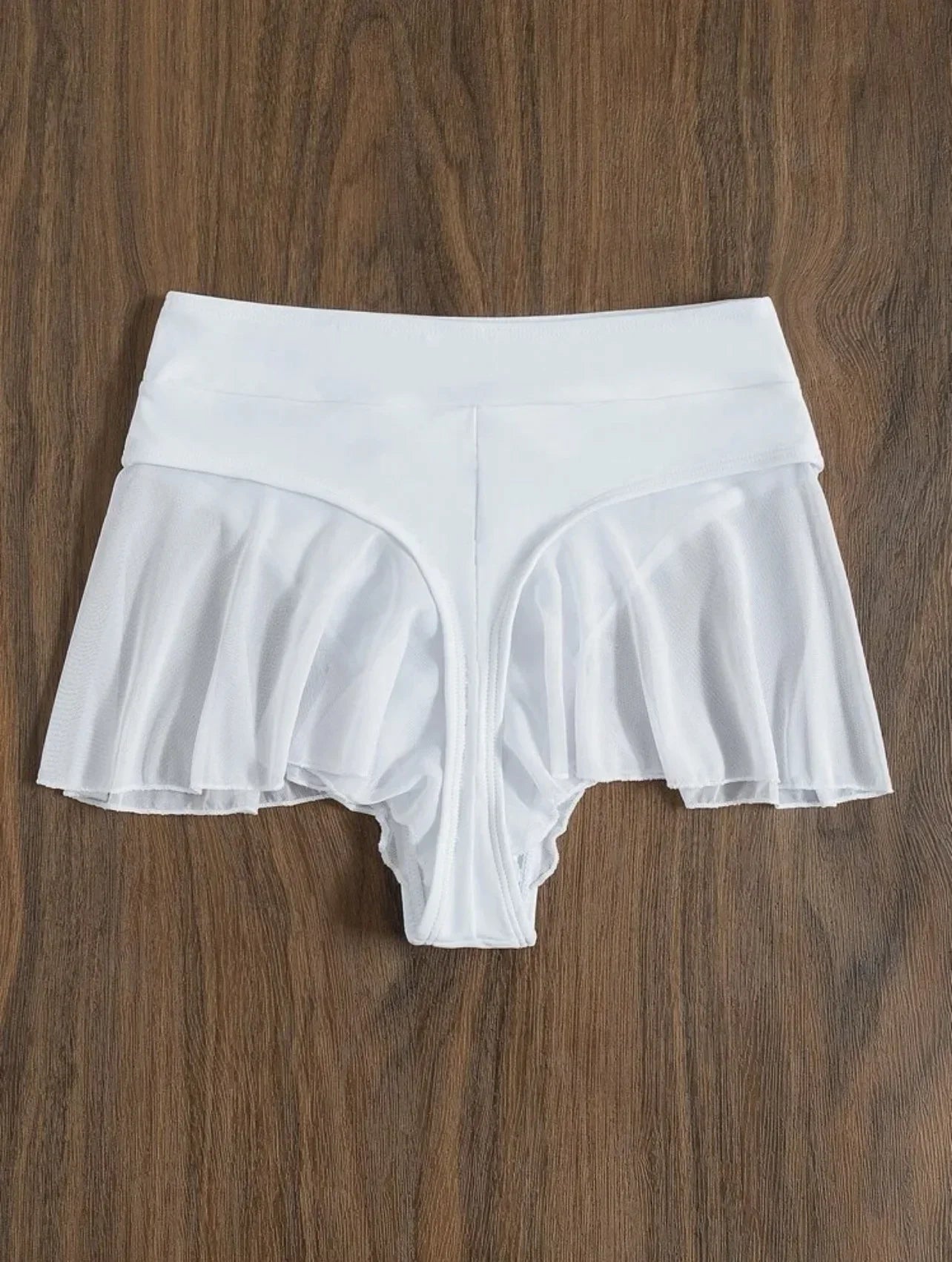 2025 New Thong Sexy Swim Panty for Women High Waist Beachwear Swimwear Ruffle Solid Swim Trunk Cute Beach Shorts Bathing Suit