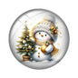 Watercolor Christmas snowman 10pcs18mm/20mm/25mm Round photo glass cabochon demo flat back Making findings