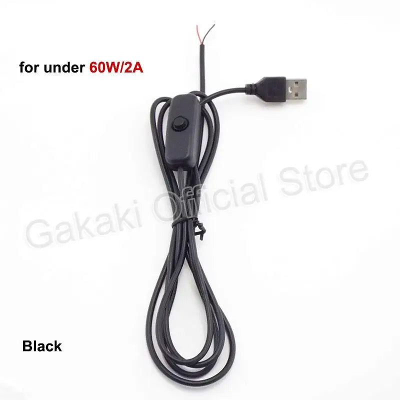 LED Strip USB Connector Cable Extension 2 pin Power Supply Wire on/off Switch Electrical  5V Wire For LED Lighting