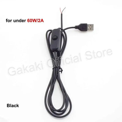 LED Strip USB Connector Cable Extension 2 pin Power Supply Wire on/off Switch Electrical  5V Wire For LED Lighting
