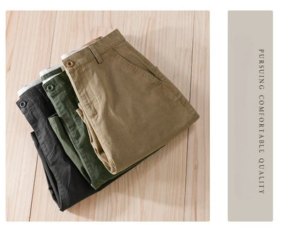 2025 Summer New Casual Cargo Cotton Shorts for Men Clothing Straight Big Pockets Solid Color Summer Pants FY7701