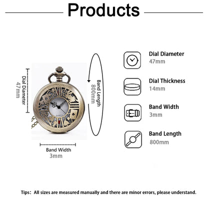 New Bronze Quartz Pocket Watch Retro Alice Theme Pocket Fob Watch Pendant Necklace Pocket Watch Men Womens Gift