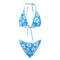 Push Up Bikini Set  For Women Flower Print Sleeveless Bra with Low Waist Briefs Bathing Suit