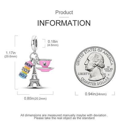 925 Sterling Silver Spots Series Charm Eiffel Tower Egypt Charms Pendant Fit MULA Original Sliver Bracelets DIY Jewelry Gifts