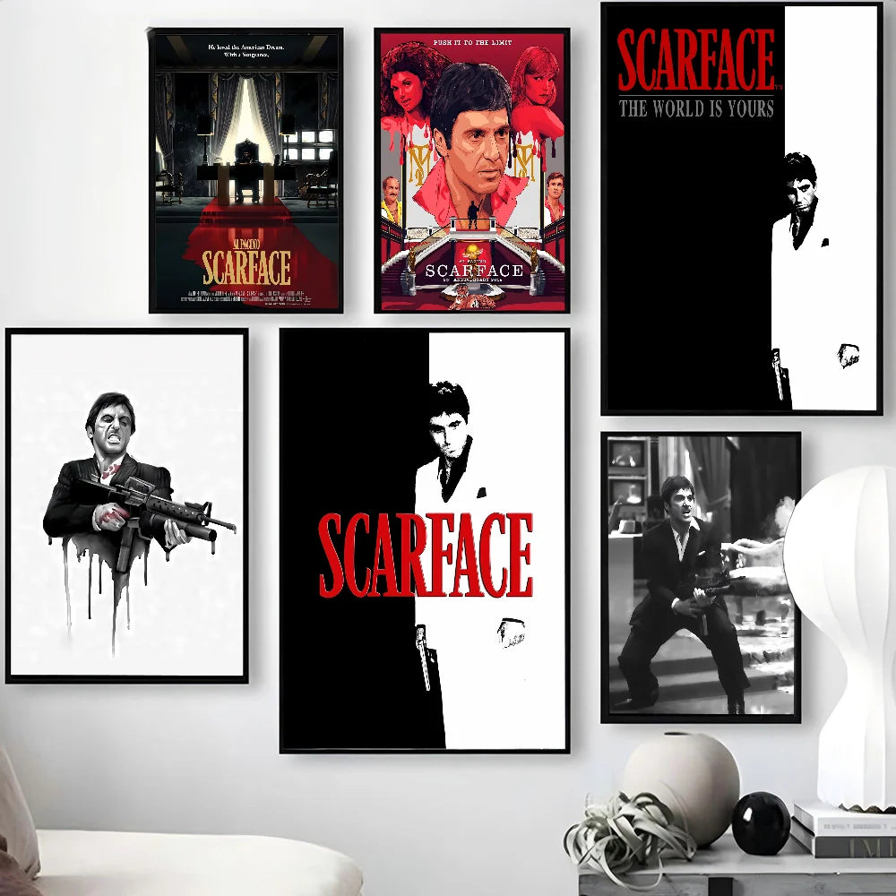 1 affiche S-Scarface imprimée en papier, décoration pour la maison, le salon, la chambre à coucher, l'entrée, le bar, le café