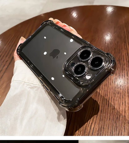Luxury Clear Shockproof Phone Case For iPhone 15 14 13 12 11 Pro Max X XR XS Max 7 8 15 Plus Transparent Bumper Soft Cases Cover