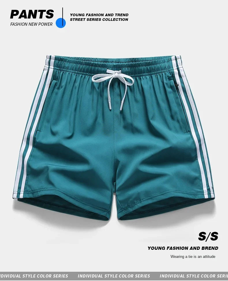 Casual Sports Three Bar Shorts Swimming Pants Fitness Pants 2025 New Summer Unisex Couples Fashion Three Piece Pants M-8XL Pants