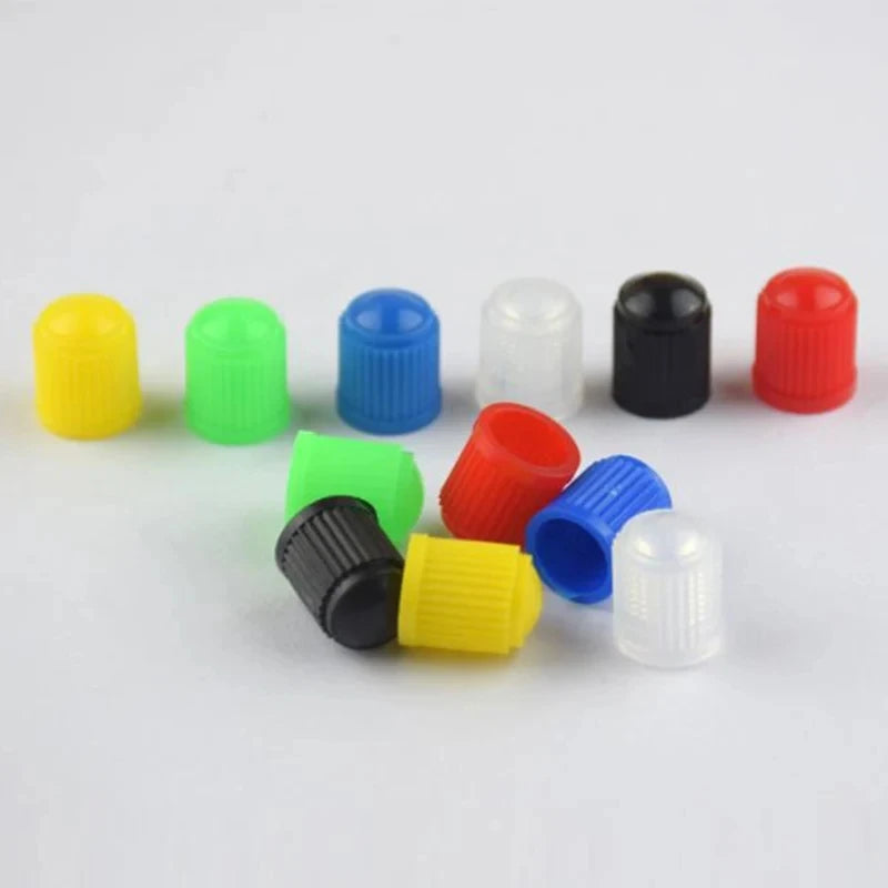 Car Tire Valve Stem Caps Plastic Tyre Valve Dust Caps Universal Wheel Stem Covers for Auto Bicycle Bike Motorcycle Car Accessory