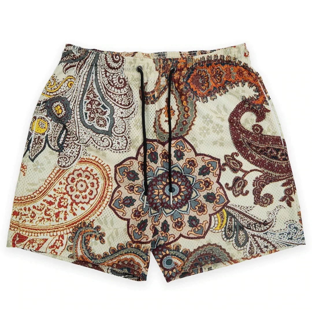 2024Summer New Digital Printing American Sports Casual Shorts Mesh Breathable and Loose Men's Short Shorts