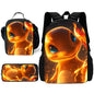 Child School Cute Anime Charizards Backpack with Lunch Bags ,Pencil Bags ,School Bags for Boys Girls Best Gift