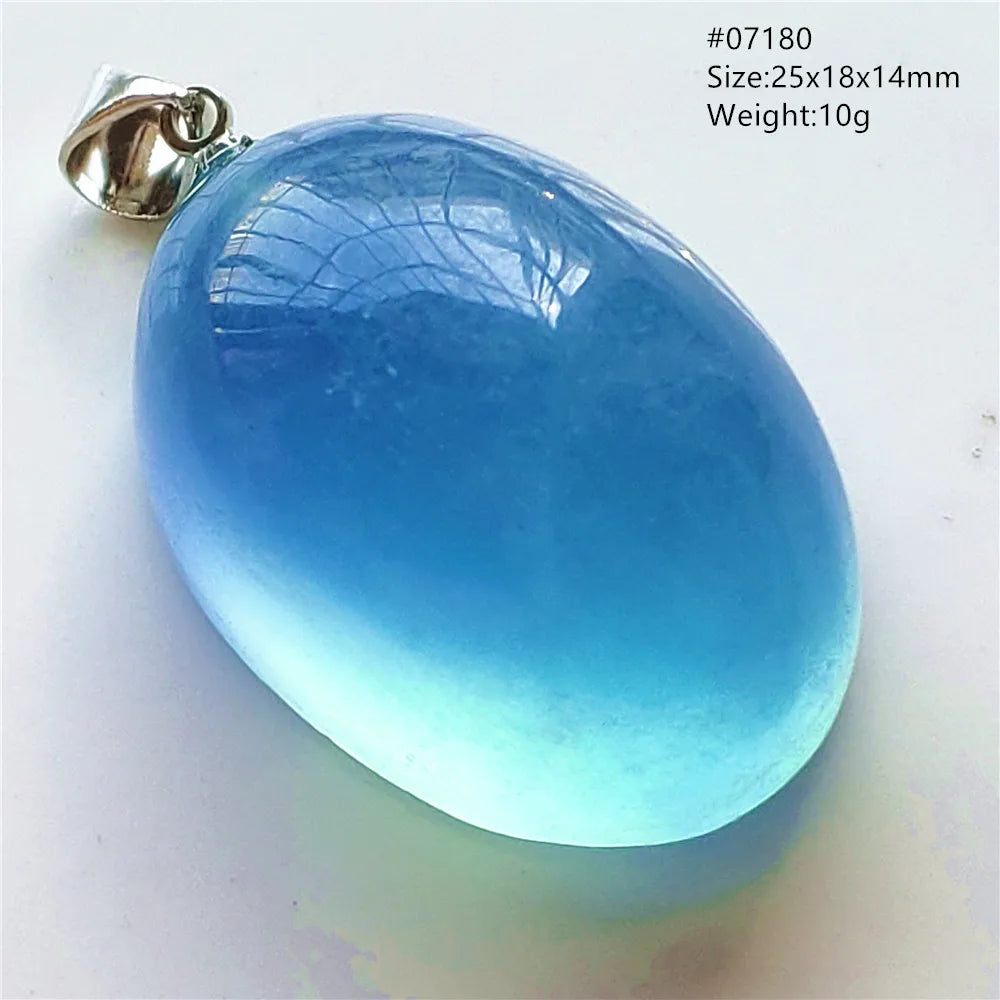 Natural Blue Aquamarine Pendant Clear Water Drop Women Men Brazil Aquamarine Crystal Necklace Jewelry AAAAA