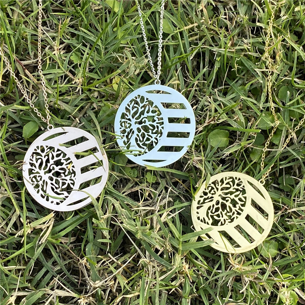 Custom Family Names Necklace Stainless Steel Personalized Name Pendant Tree Of Life 1-5 Names Birthstone For Women Birthday Gift