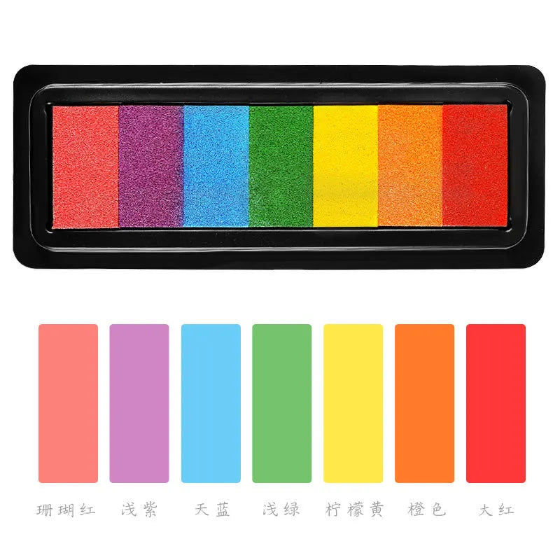 Kindergarten Creative Palm Finger Paint Ink Pad Diy Printing Station 7 Colours Kids Graffiti Finger Stamp Pad Stamp Drawing Toys