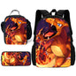 Child School Cute Anime Charizards Backpack with Lunch Bags ,Pencil Bags ,School Bags for Boys Girls Best Gift